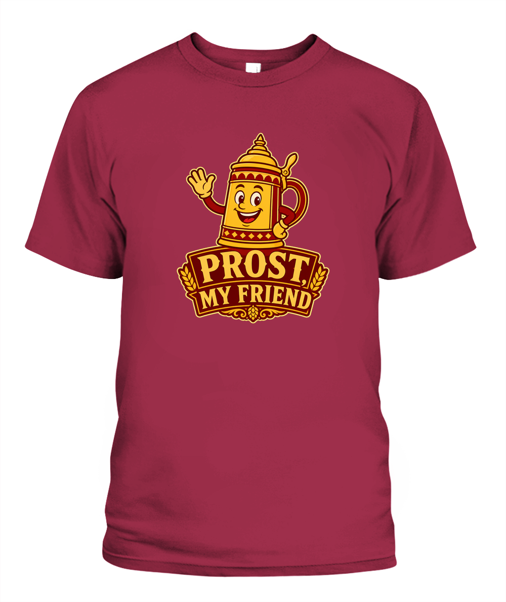 Prost, My Friend — T-Shirt in Crimson