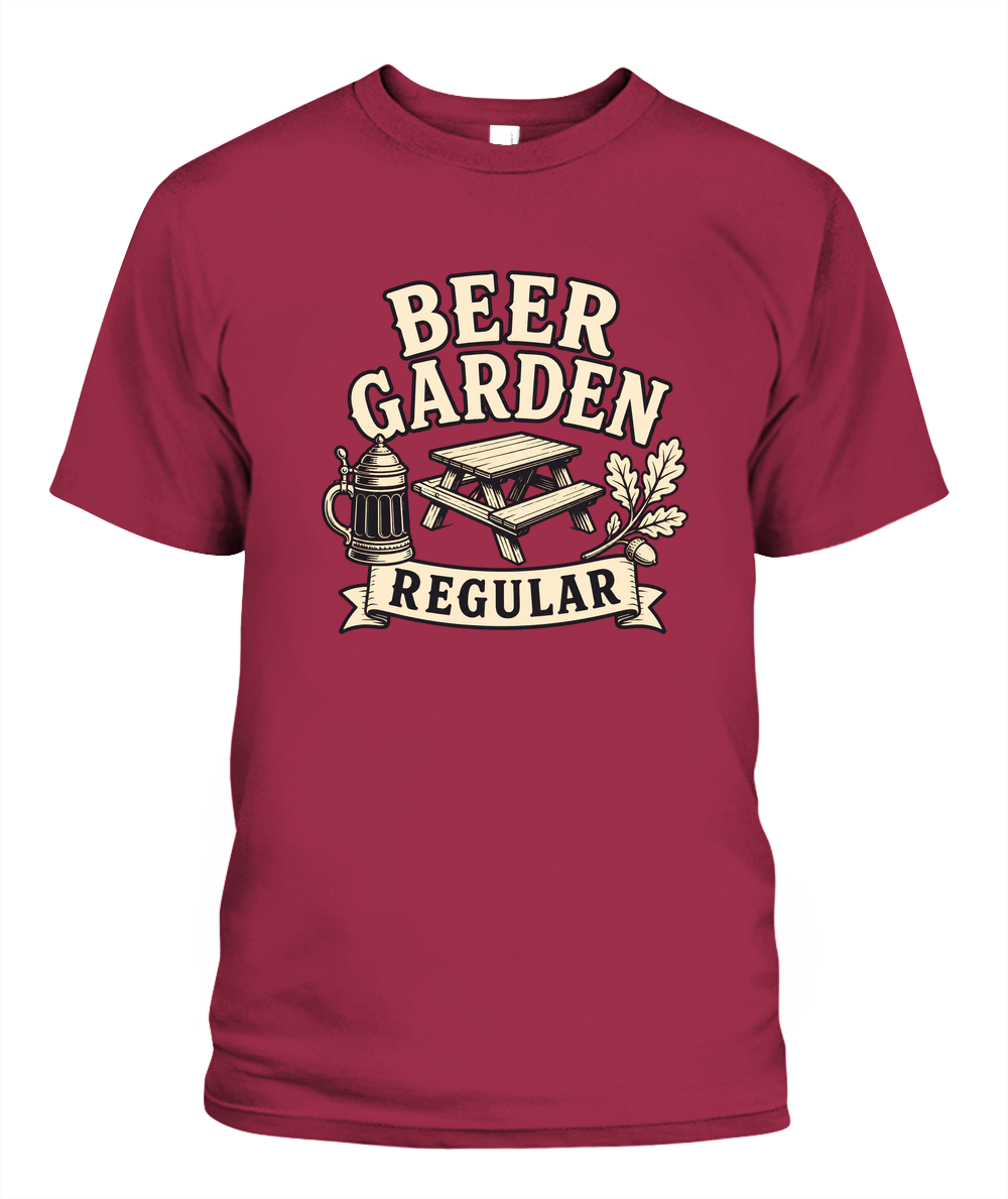 Beer Garden Regular — T-Shirt in Crimson