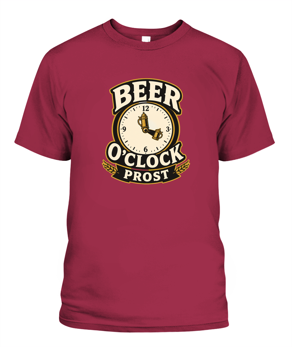 Beer O'Clock Prost — T-Shirt in Crimson
