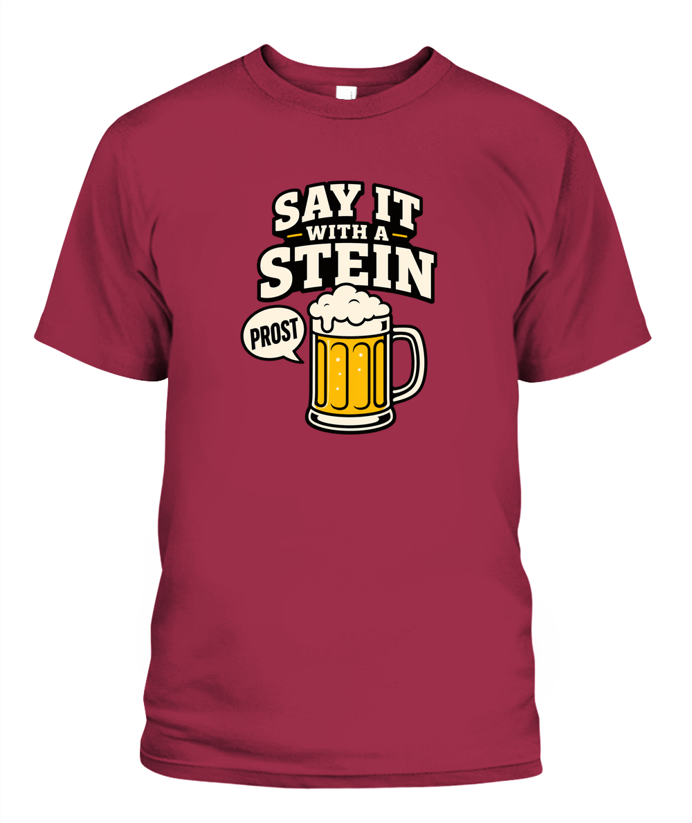 Say It With A Stein — T-Shirt in Crimson