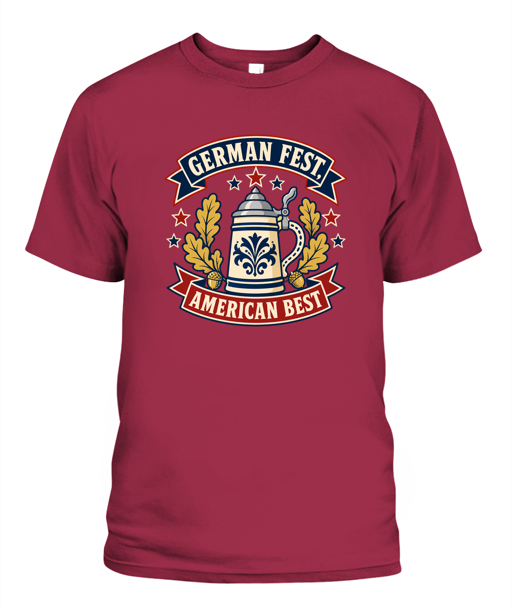 German Fest, American Best — T-Shirt in Crimson