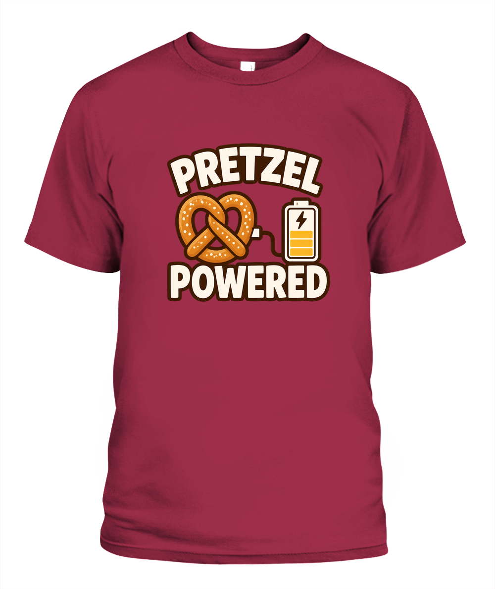 Pretzel Powered — T-Shirt in Crimson
