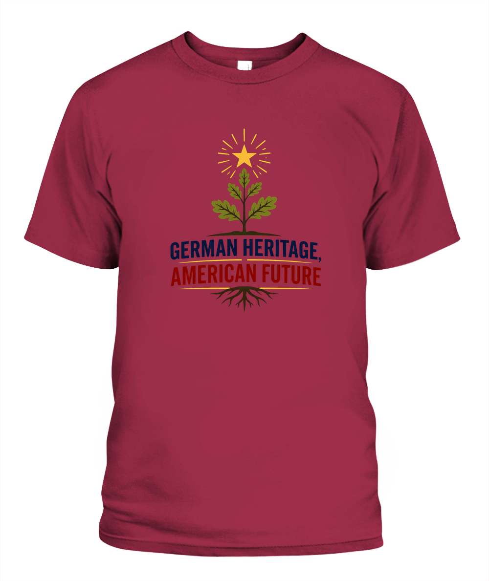 German Heritage, American Future — T-Shirt in Crimson