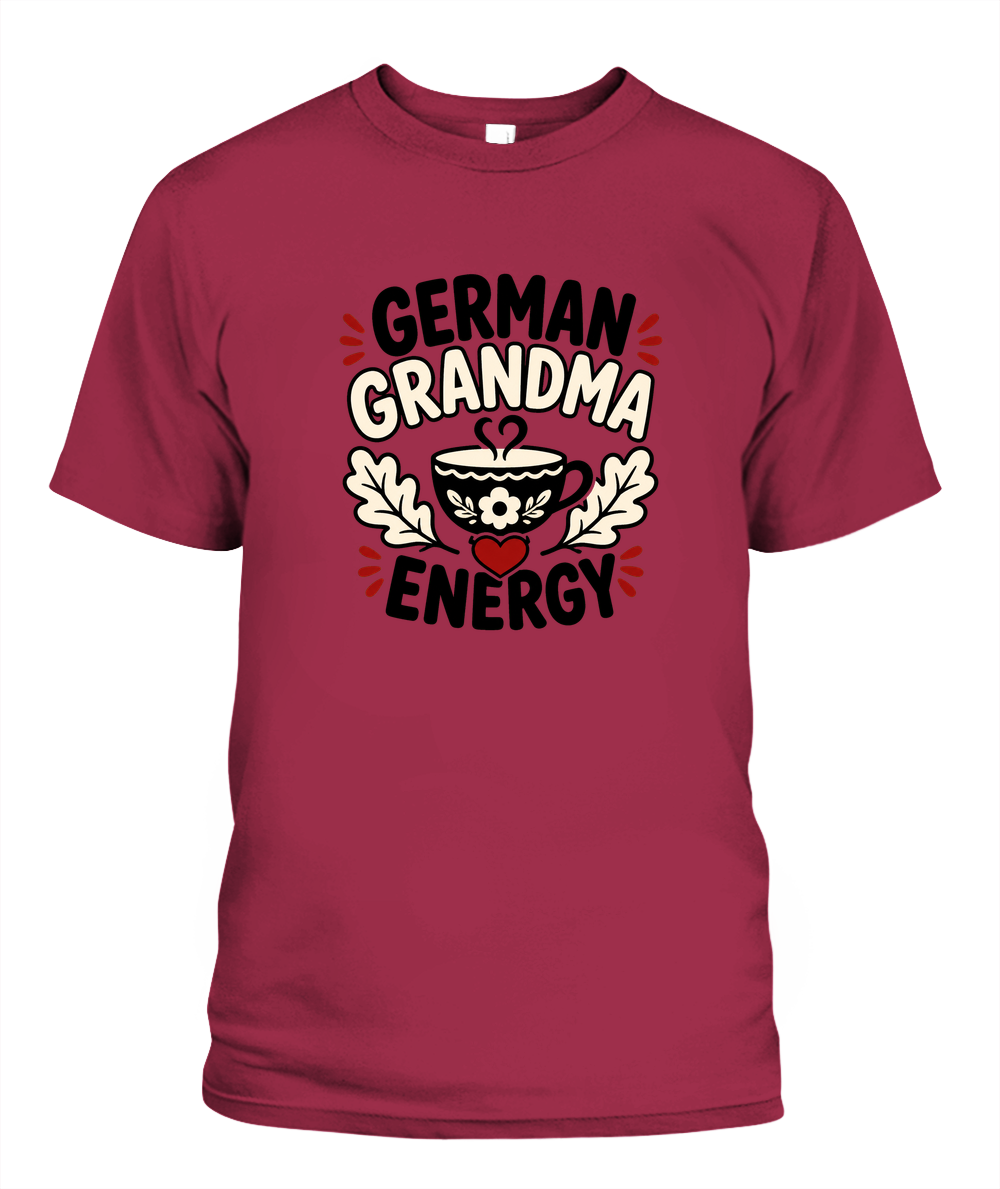 German Grandma Energy — T-Shirt in Crimson