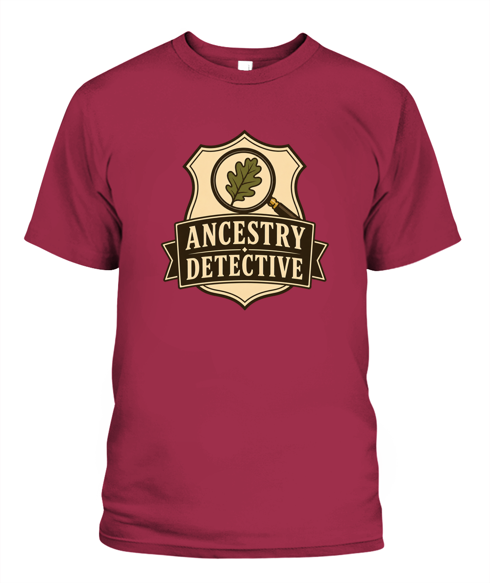 Ancestry Detective — T-Shirt in Crimson