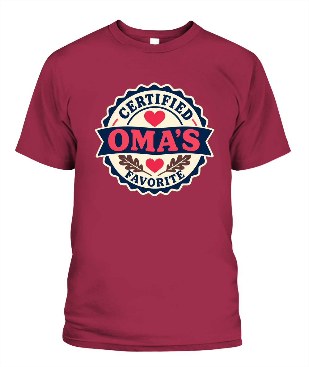 Certified Oma's Favorite — T-Shirt in Crimson