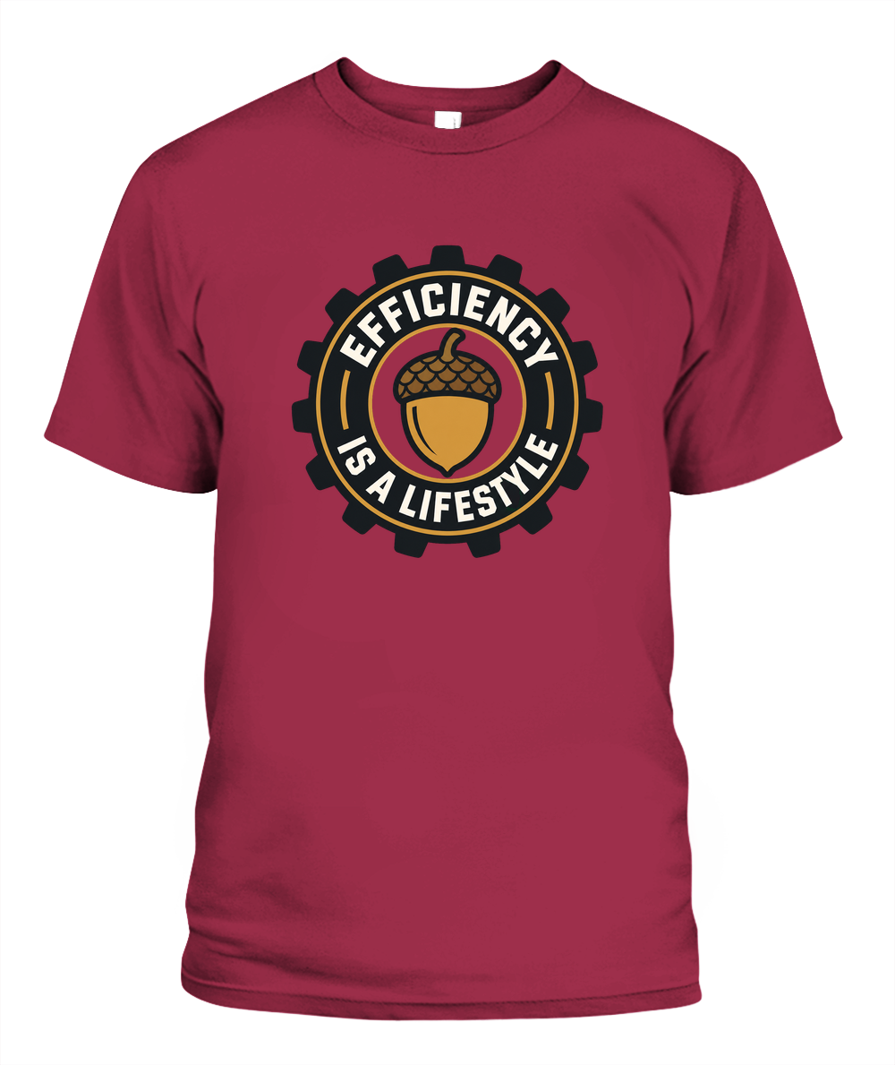 Efficiency Is A Lifestyle — T-Shirt in Crimson