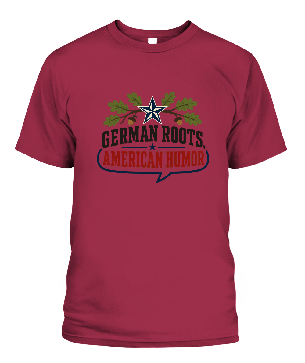 German Roots, American Humor — T-Shirt in Bay