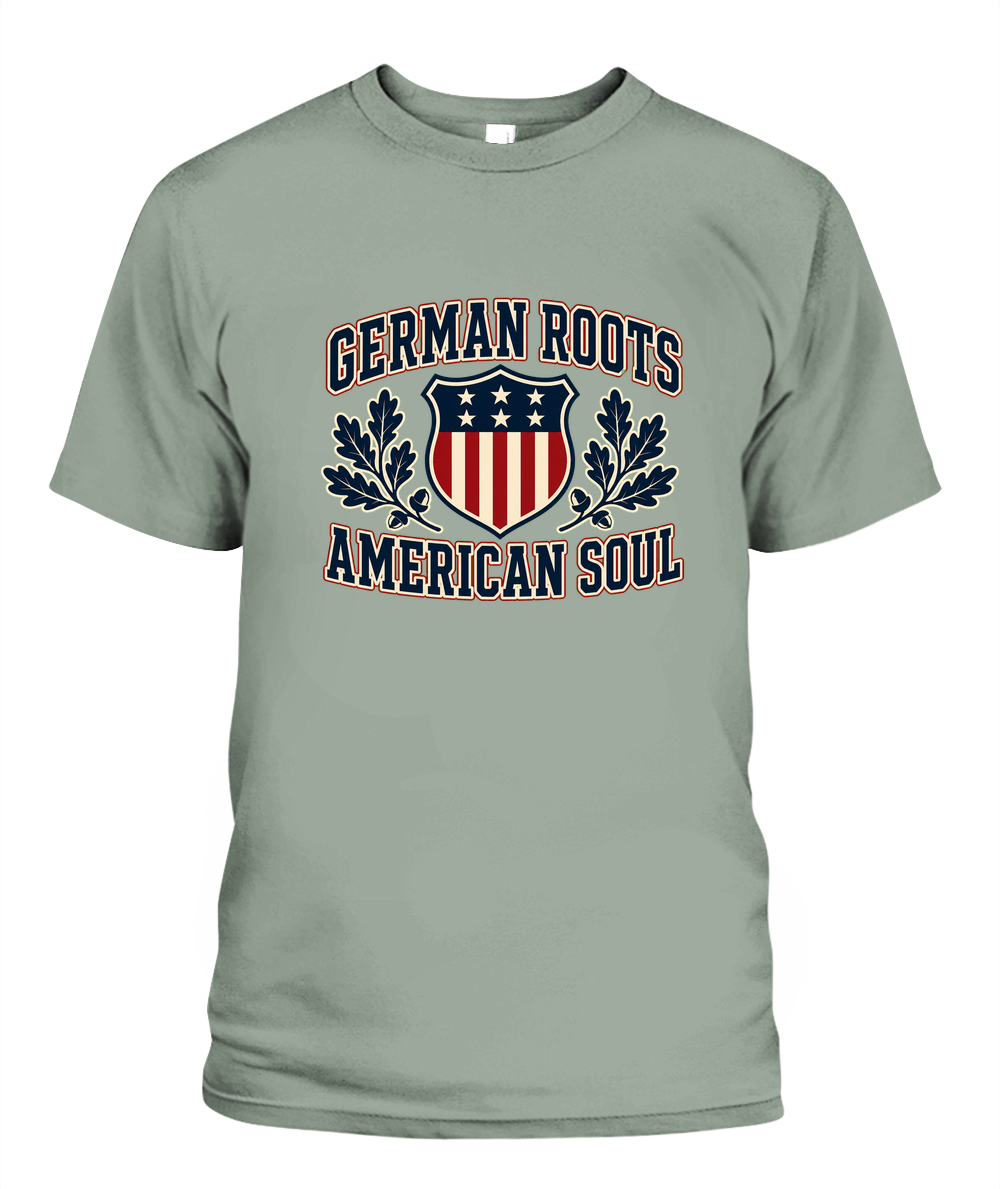 German Roots, American Soul — T-Shirt in Bay