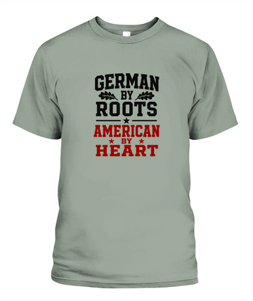 German By Roots, American By Heart — T-Shirt in Bay