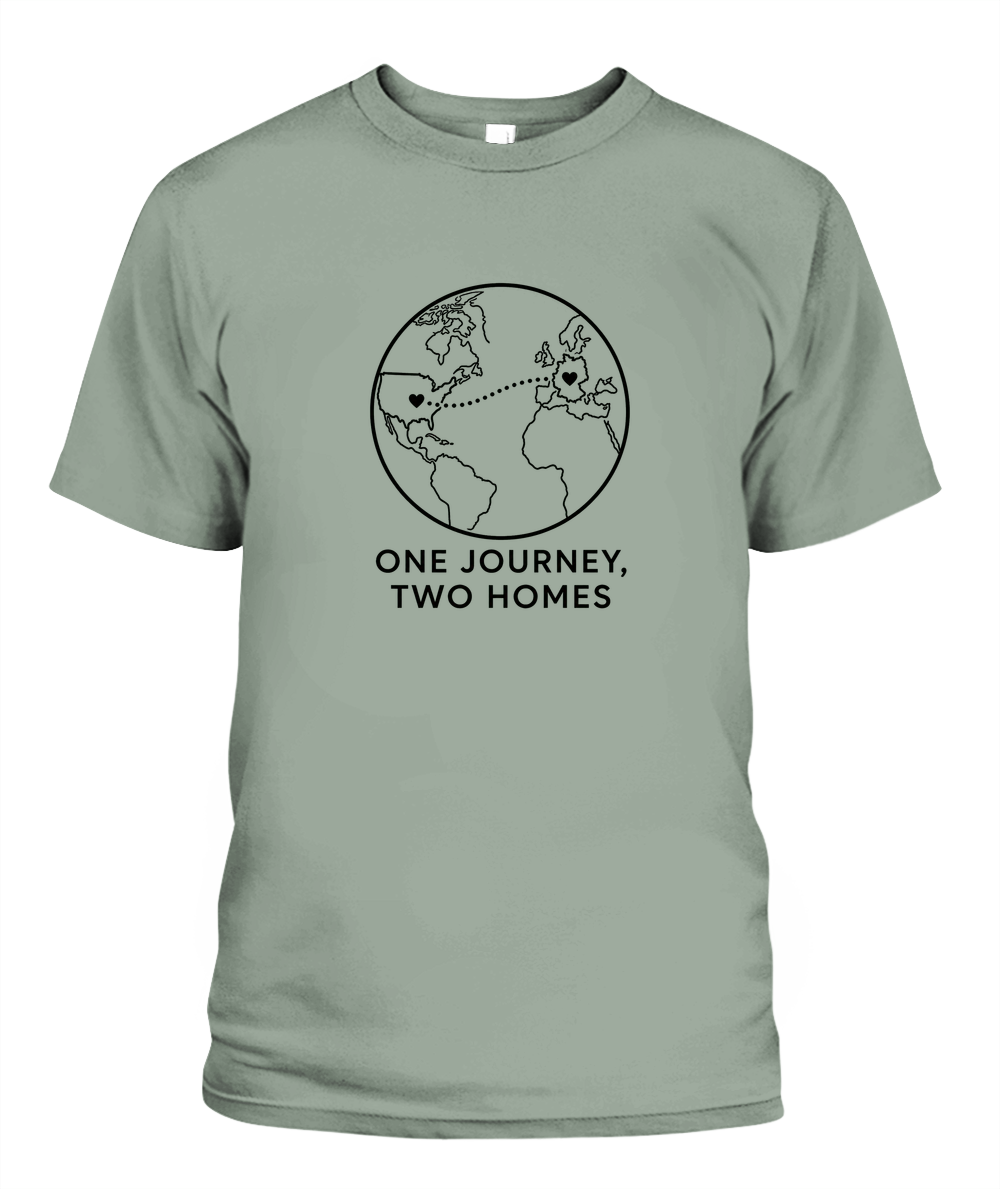 One Journey, Two Homes — T-Shirt in Bay