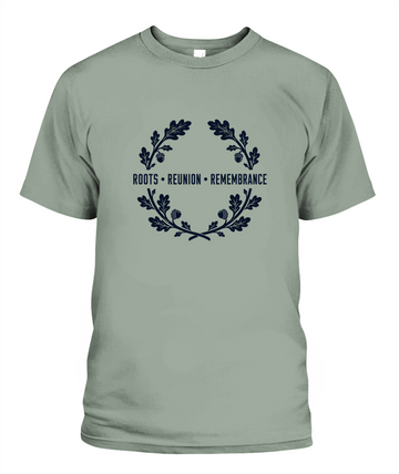 Roots, Reunion, Remembrance — T-Shirt in Bay
