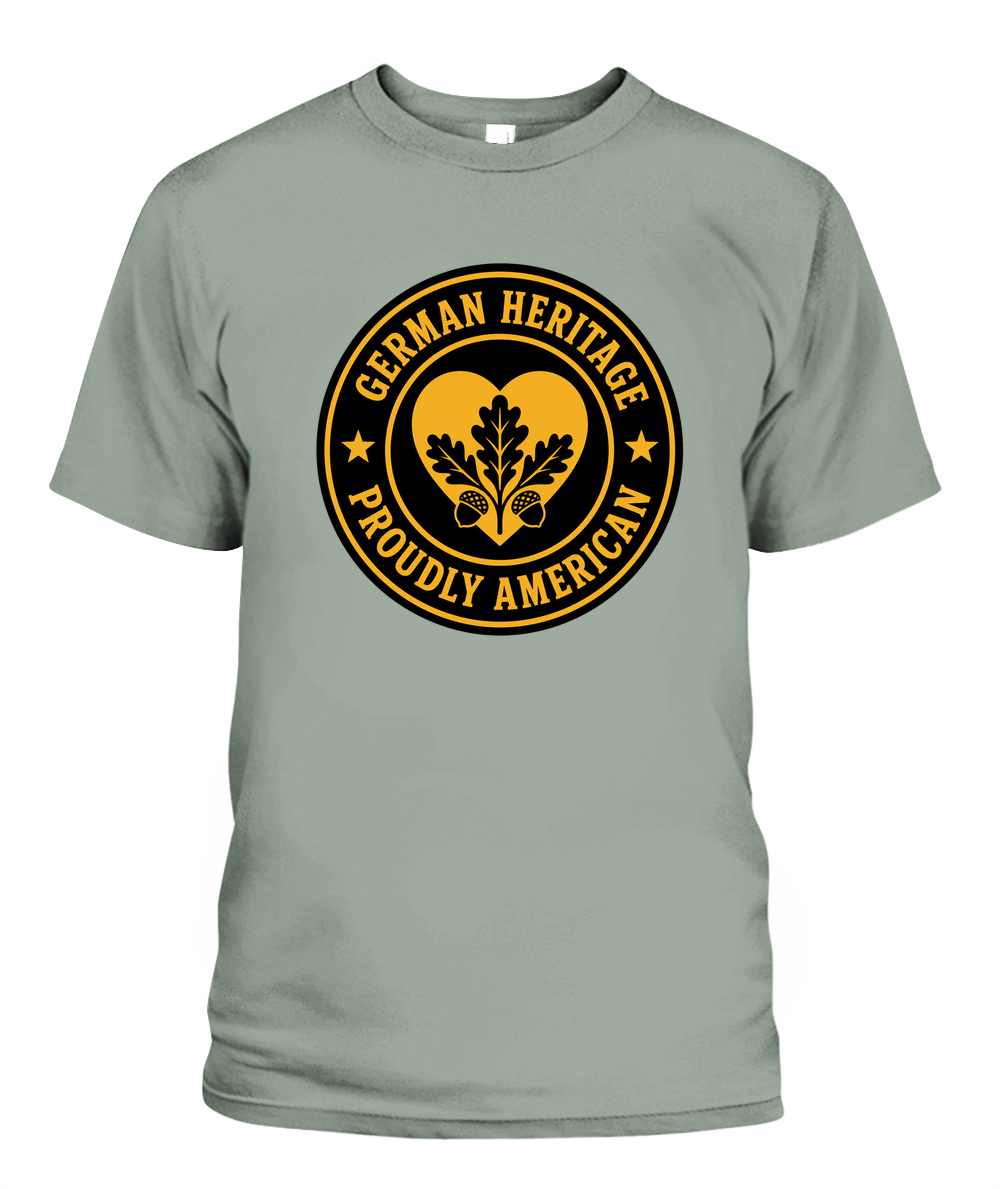 German Heritage, Proudly American — T-Shirt in Bay
