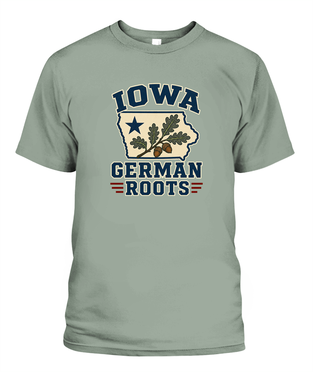 Iowa German Roots — T-Shirt in Bay