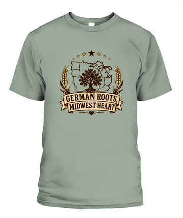 German Roots, Midwest Heart — T-Shirt in Bay