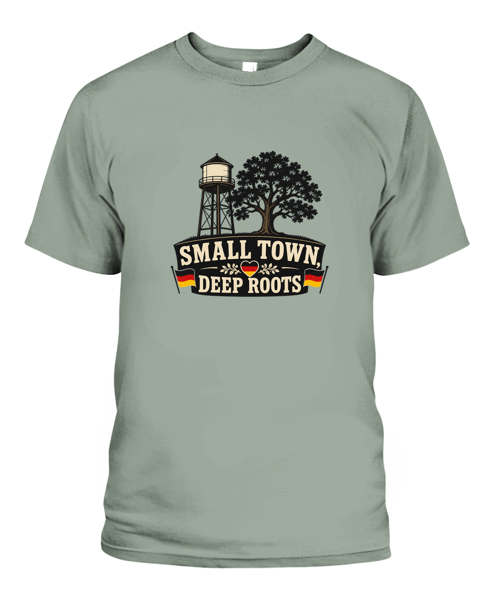 Small Town, Deep Roots — T-Shirt in Bay