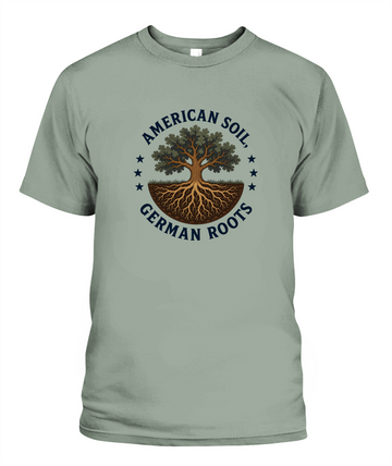 American Soil, German Roots — T-Shirt in Bay