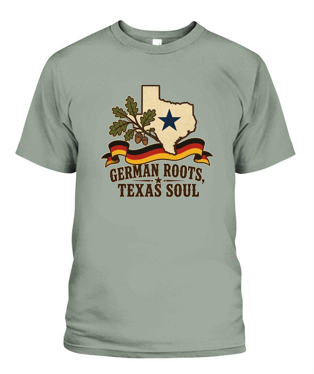 German Roots, Texas Soul — T-Shirt in Bay