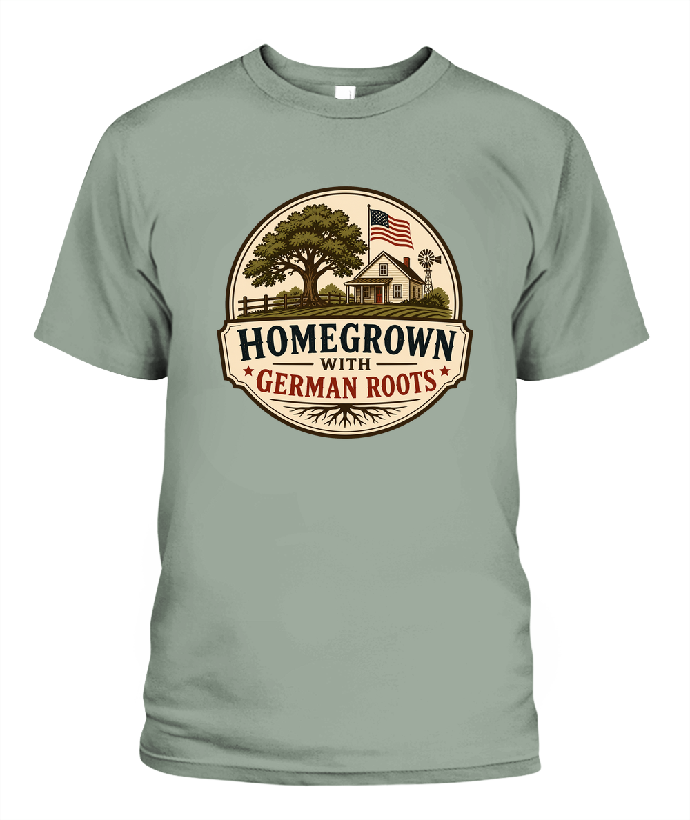 Homegrown With German Roots — T-Shirt in Bay