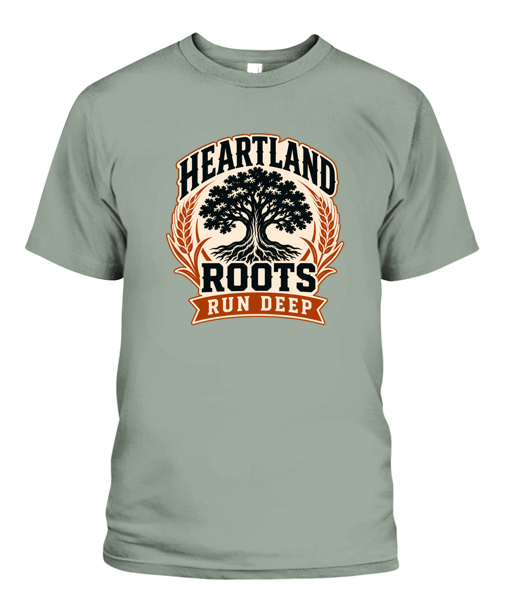 Heartland Roots Run Deep — T-Shirt in Bay