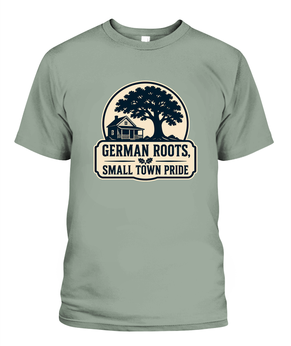 German Roots, Small Town Pride — T-Shirt in Bay