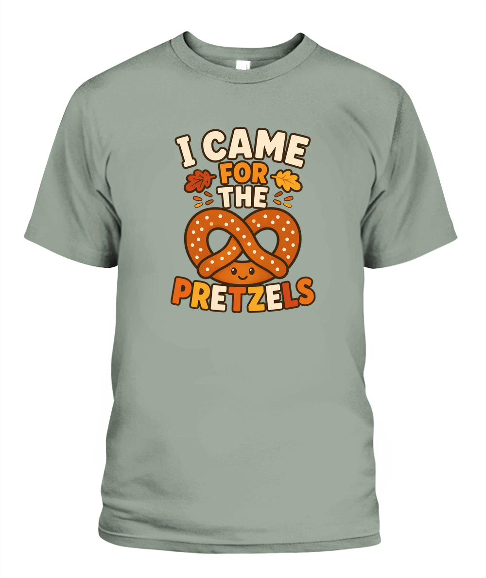 I Came For The Pretzels — T-Shirt in Bay