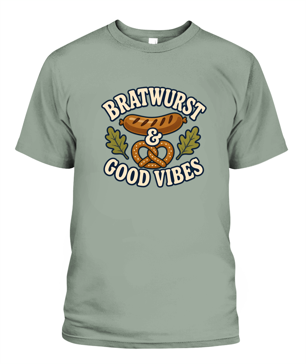 Bratwurst & Good Vibes — T-Shirt in Bay