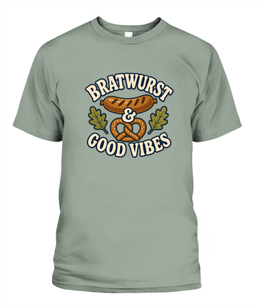 Bratwurst & Good Vibes — T-Shirt in Bay