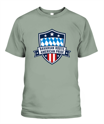 Bavarian Roots, American Pride — T-Shirt in Bay