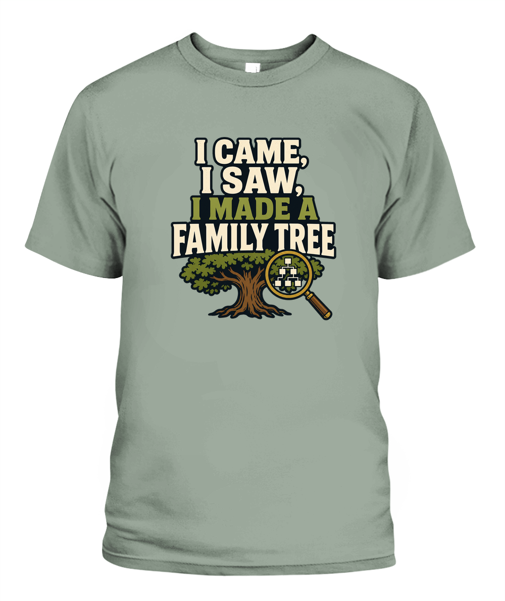 I Came, I Saw, I Made A Family Tree — T-Shirt in Bay