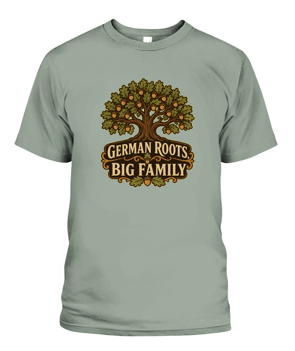 German Roots, Big Family — T-Shirt in Bay