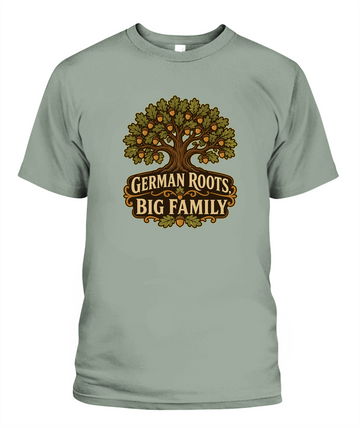 German Roots, Big Family — T-Shirt in Bay