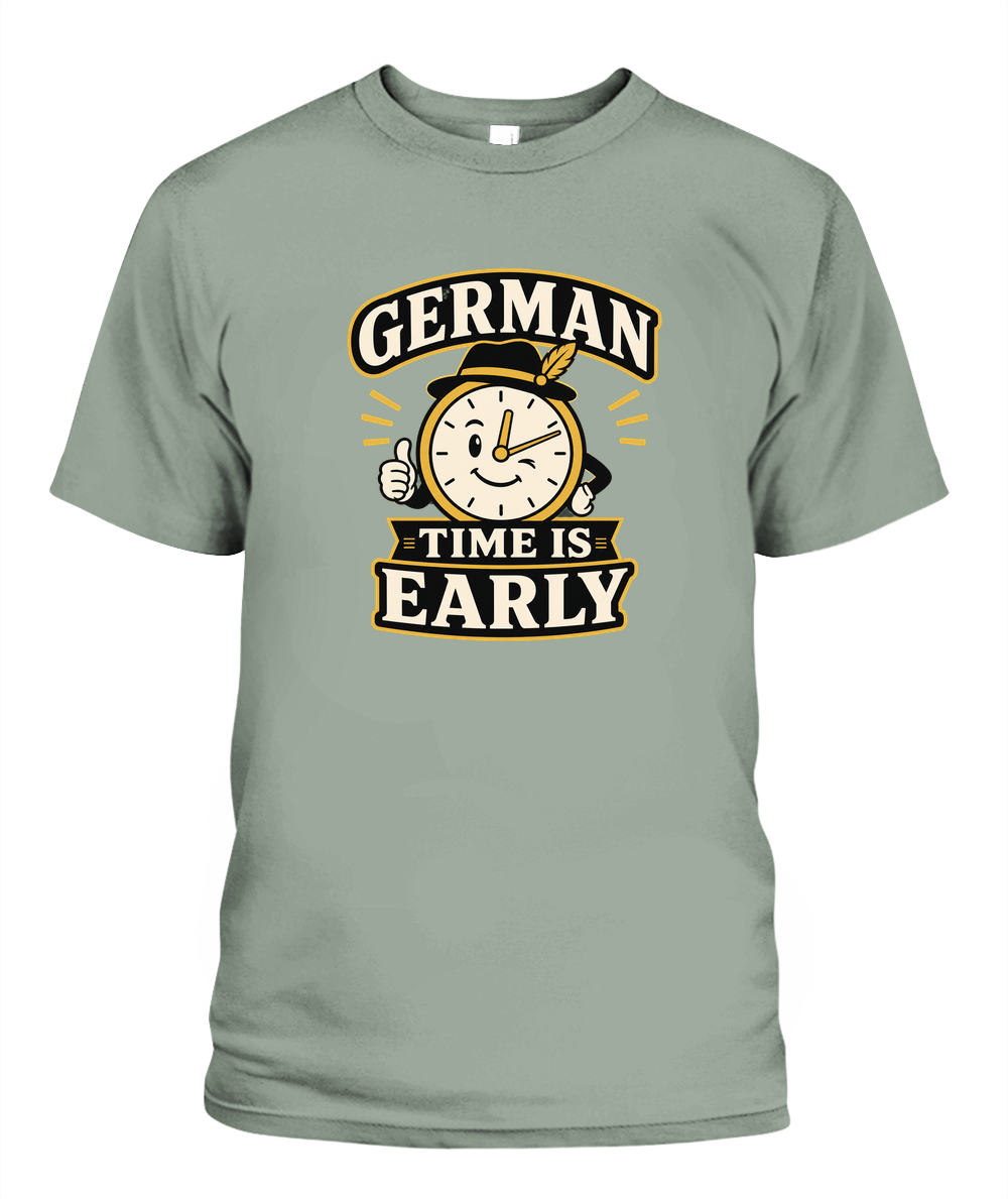 German Time Is Early — T-Shirt in Bay