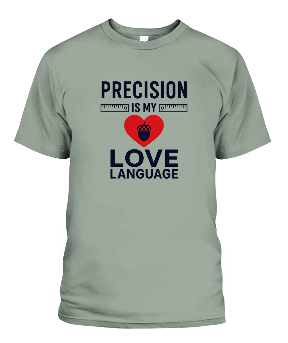 Precision Is My Love Language — T-Shirt in Bay