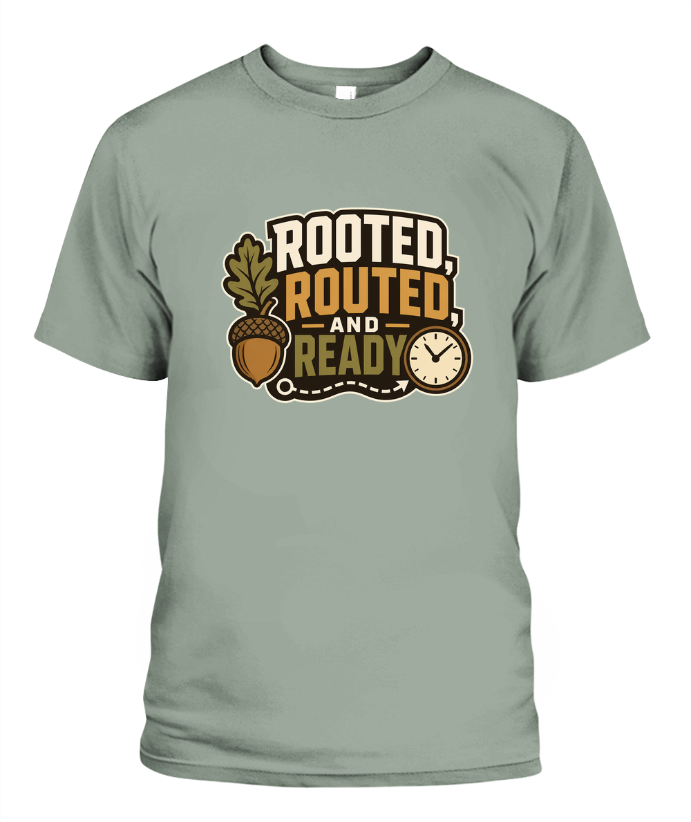 Rooted, Routed, And Ready — T-Shirt in Bay