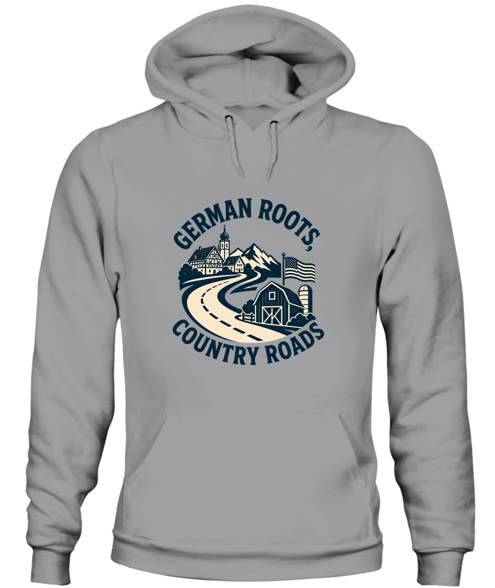 German Roots, Country Roads — Hoodie in Sport Grey