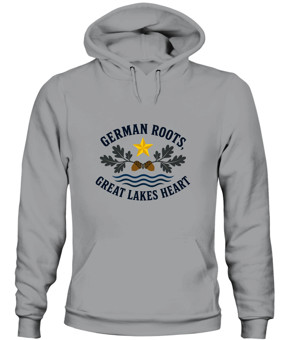 German Roots, Great Lakes Heart — Hoodie in Sport Grey