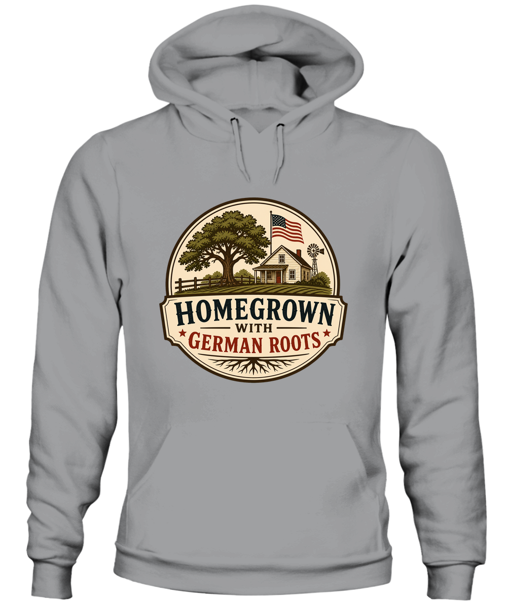 Homegrown With German Roots — Hoodie in Sport Grey