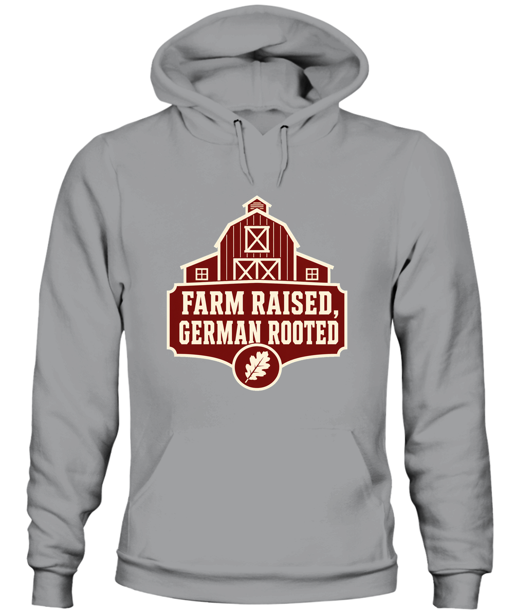 Farm Raised, German Rooted — Hoodie in Sport Grey