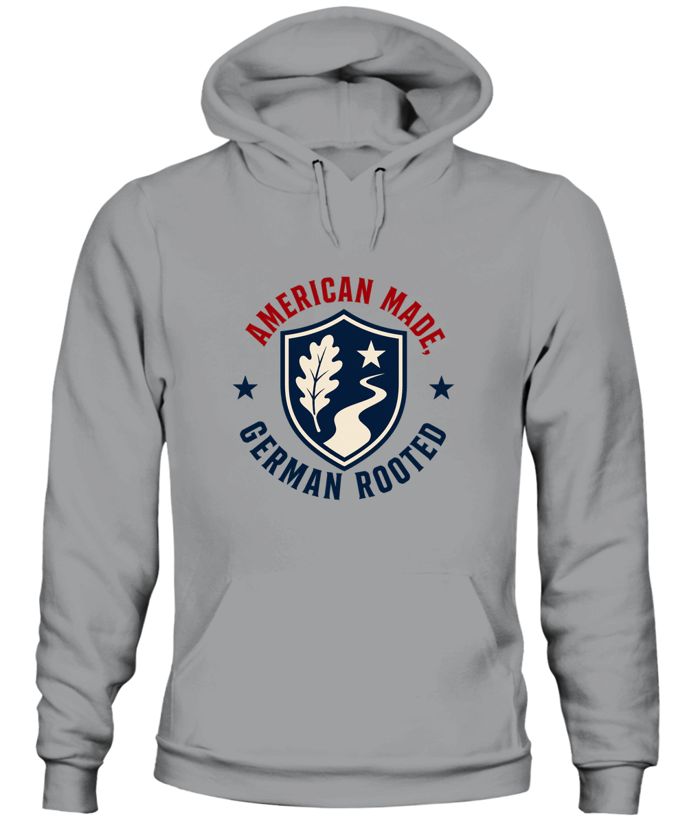 American Made, German Rooted — Hoodie in Sport Grey
