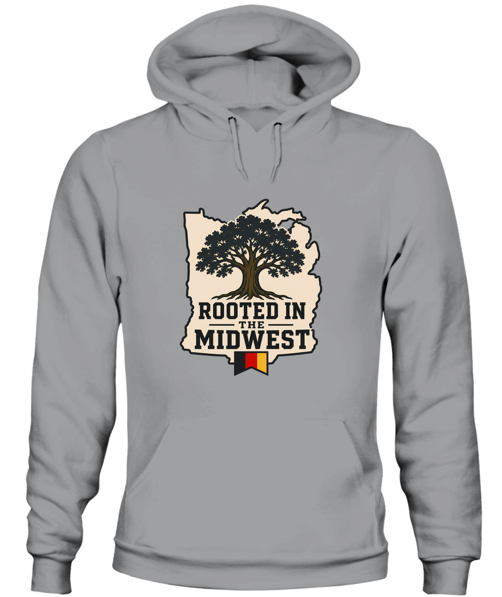 Rooted In The Midwest — Hoodie in Sport Grey