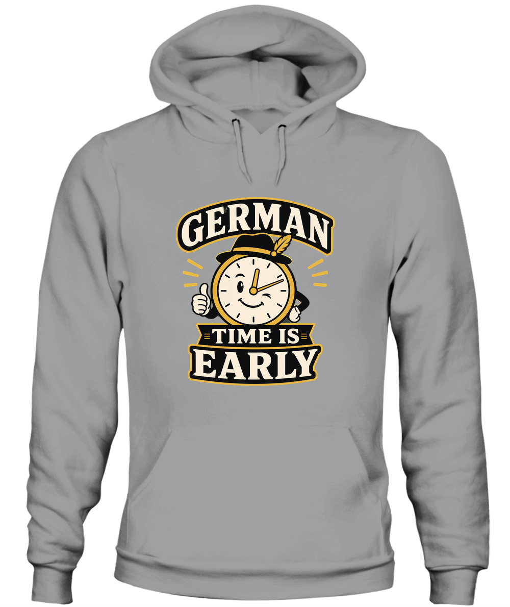 German Time Is Early — Hoodie in Sport Grey