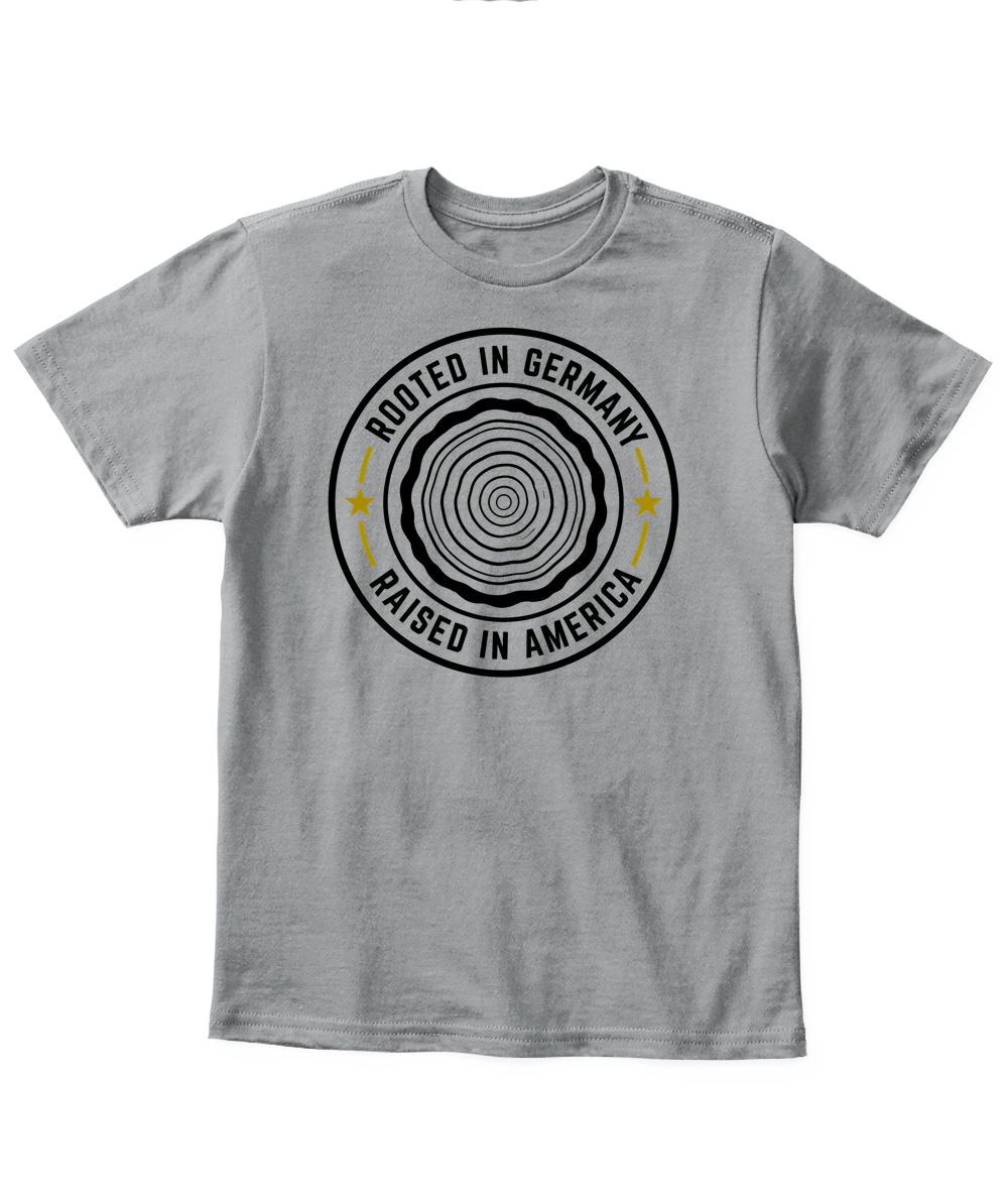 Rooted In Germany, Raised In America — Kid's T Shirt in Sport Grey