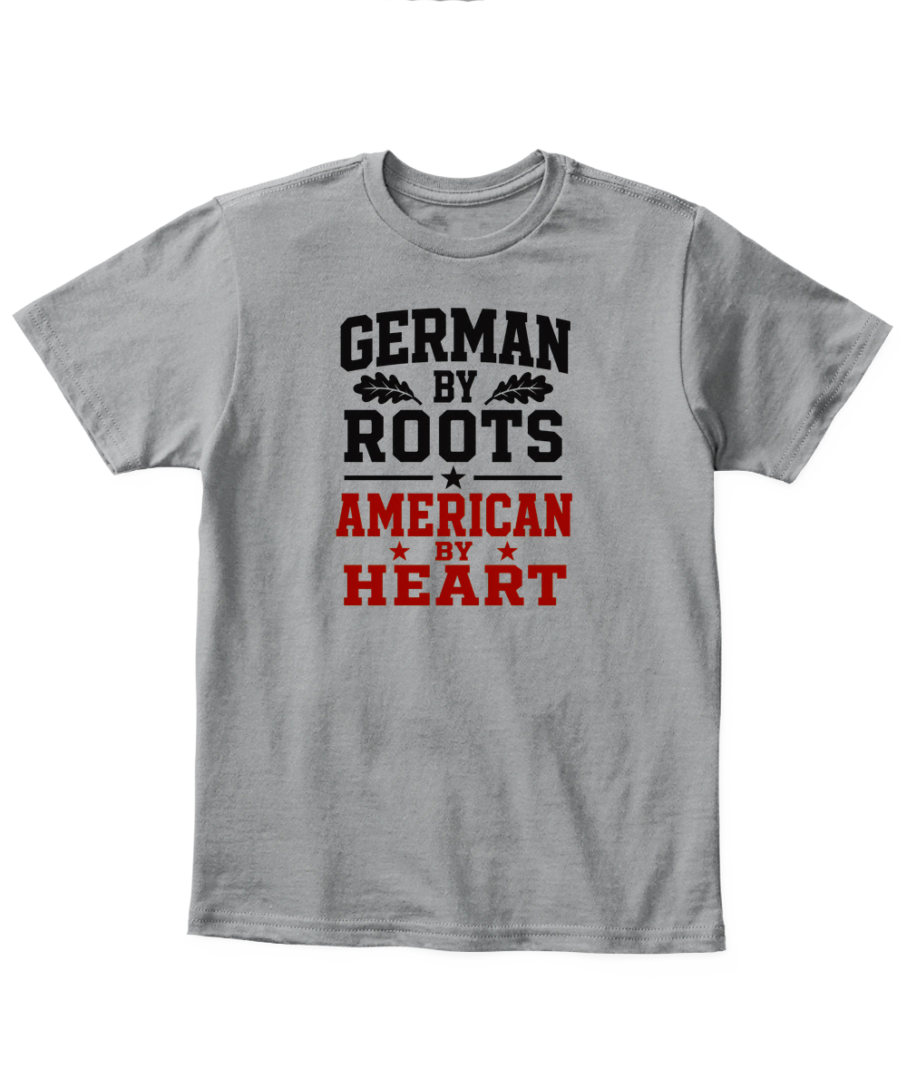 German By Roots, American By Heart — Kid's T Shirt in Sport Grey