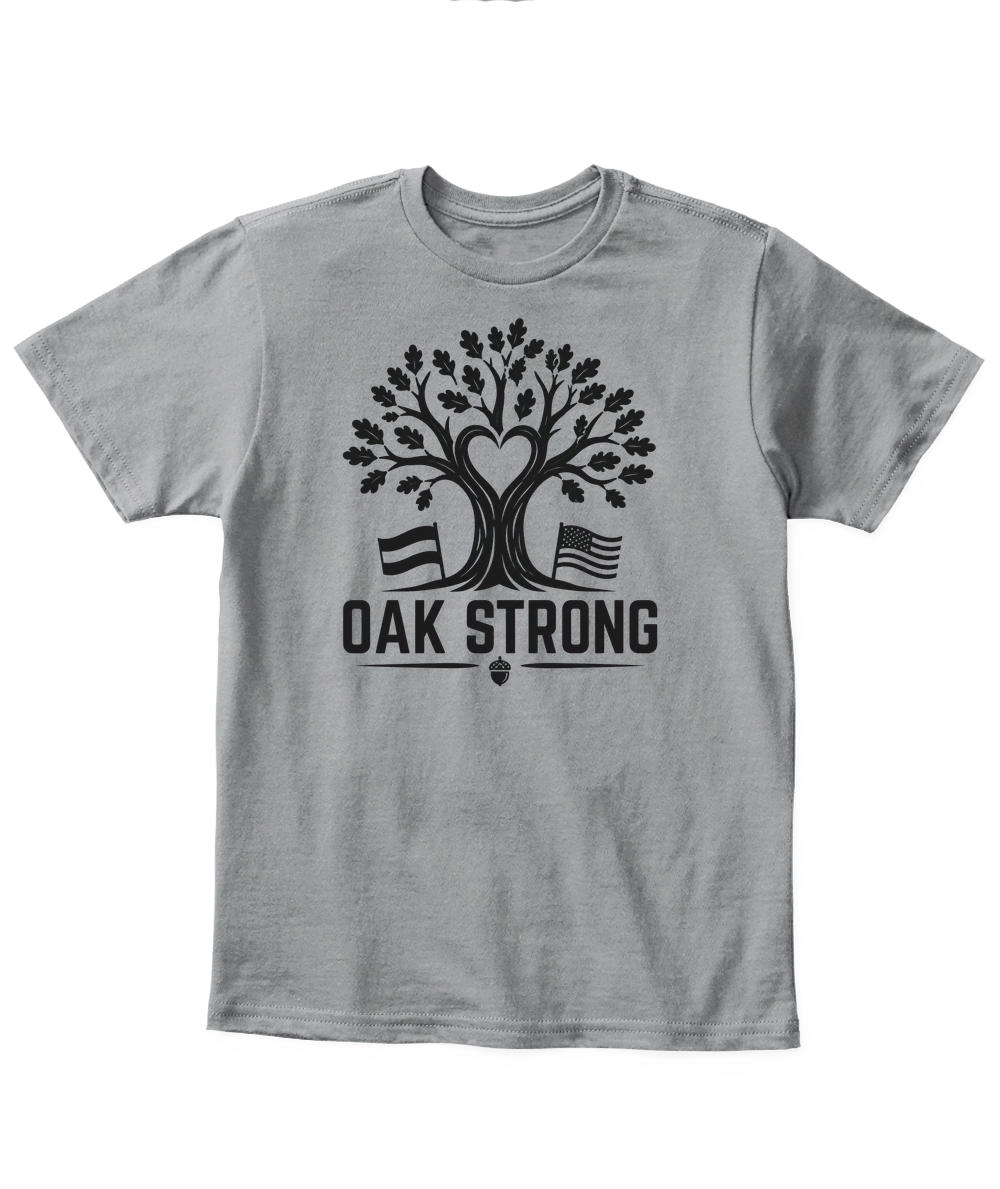 Oak Strong — Kid's T Shirt in Sport Grey