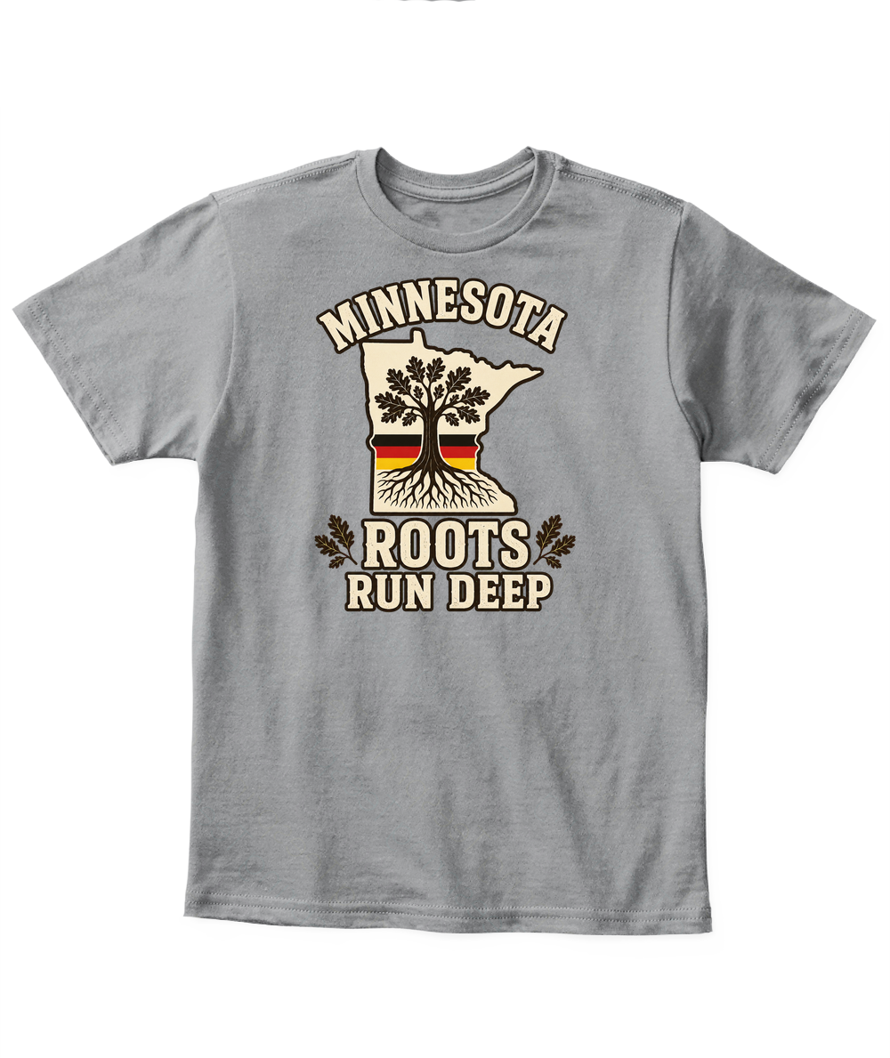 Minnesota Roots Run Deep — Kid's T Shirt in Sport Grey
