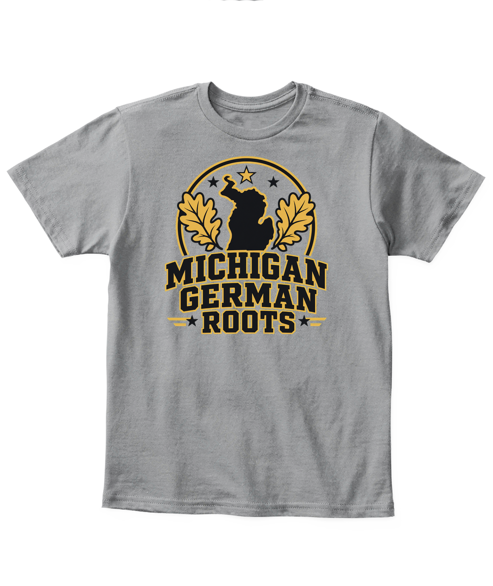 Michigan German Roots — Kid's T Shirt in Sport Grey
