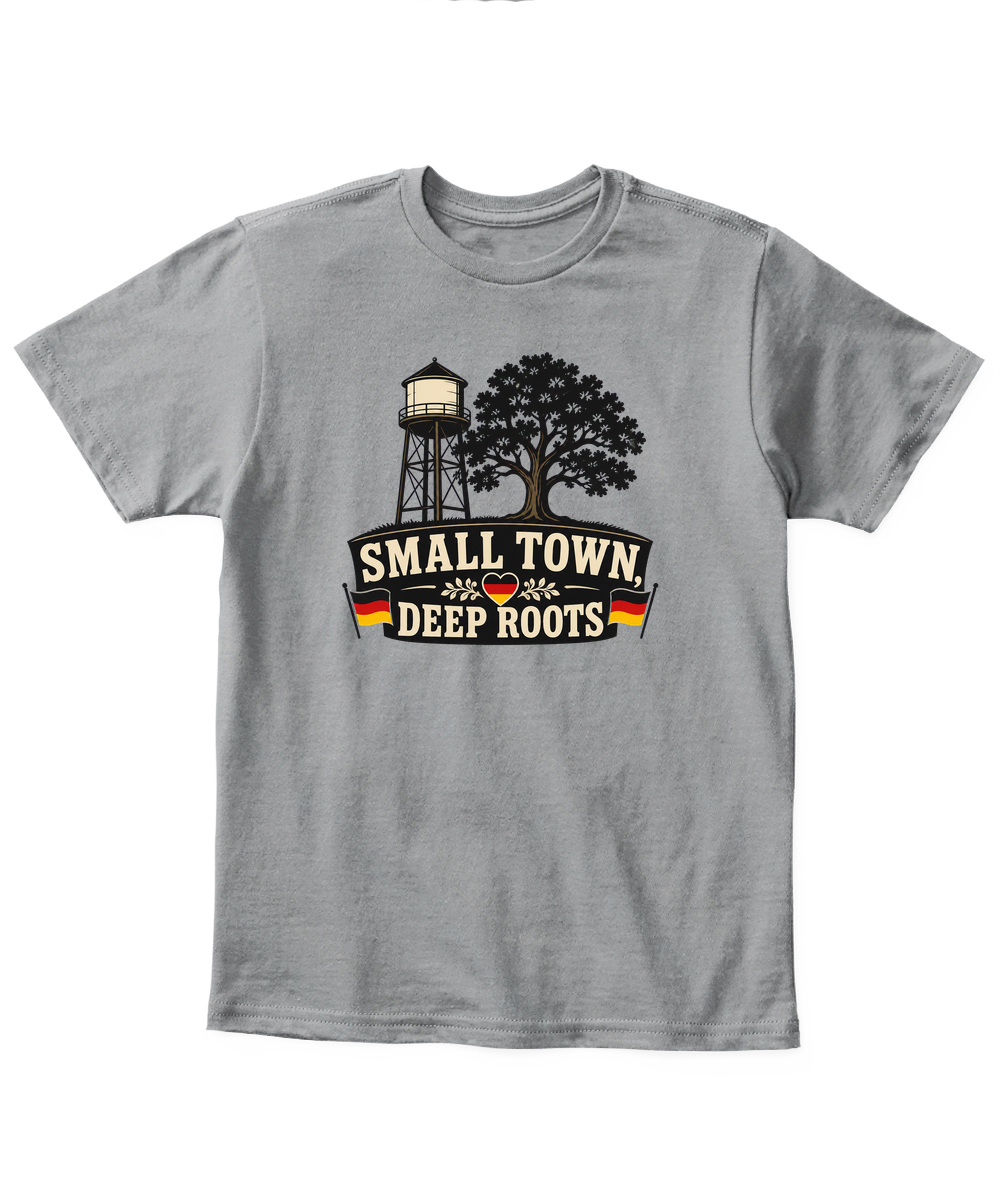 Small Town, Deep Roots — Kid's T Shirt in Sport Grey
