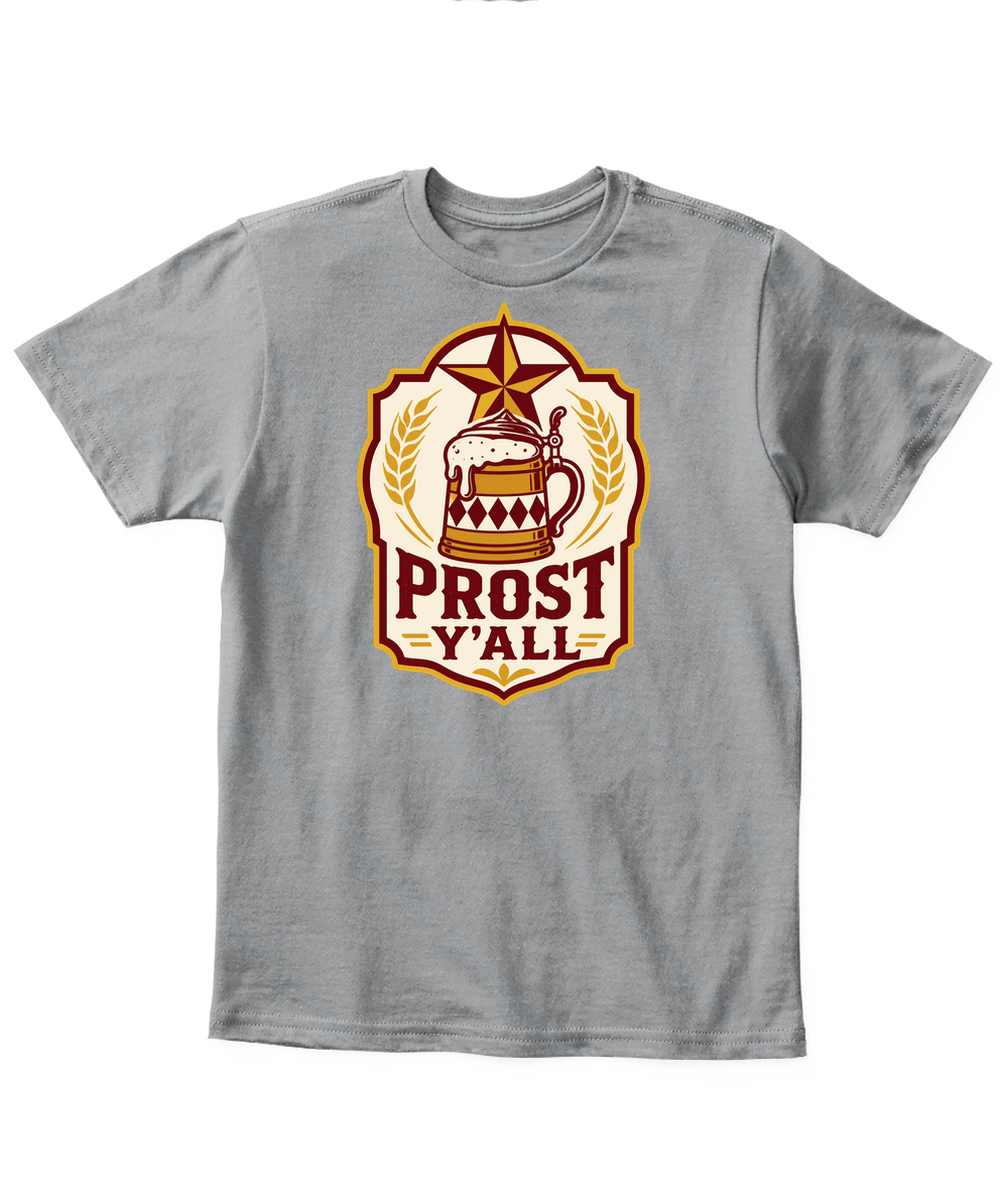 Prost Y'all — Kid's T Shirt in Sport Grey