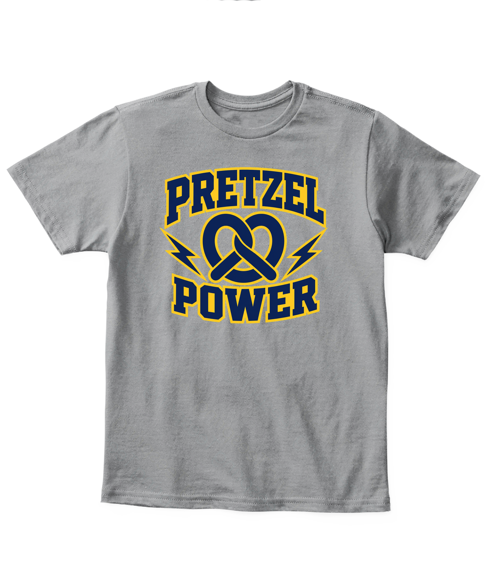Pretzel Power — Kid's T Shirt in Sport Grey